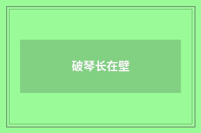破琴长在壁