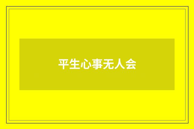 平生心事无人会