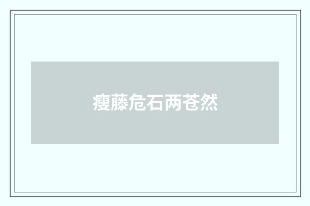 瘦藤危石两苍然