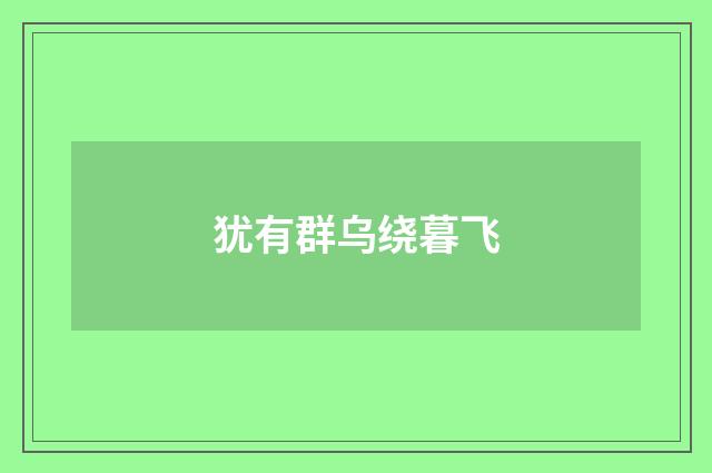 犹有群乌绕暮飞