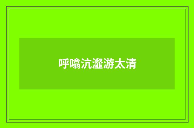 呼噏沆瀣游太清