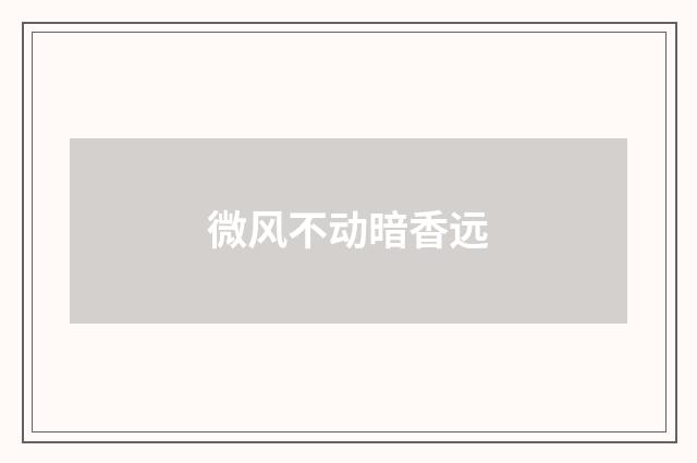 微风不动暗香远