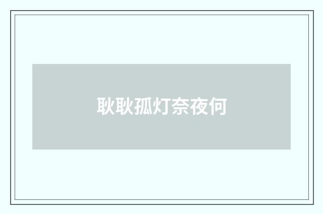 耿耿孤灯奈夜何