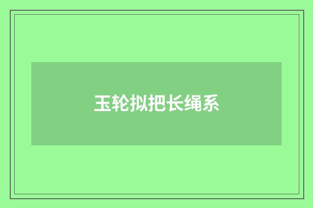 玉轮拟把长绳系