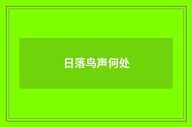 日落鸟声何处