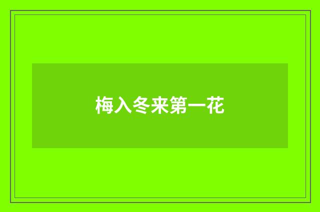 梅入冬来第一花