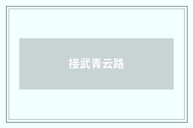 接武青云路