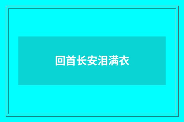 回首长安泪满衣