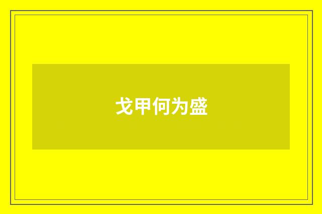 戈甲何为盛