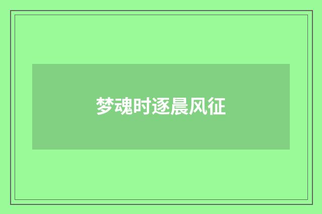 梦魂时逐晨风征