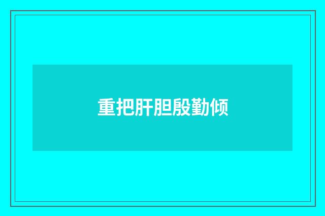 重把肝胆殷勤倾
