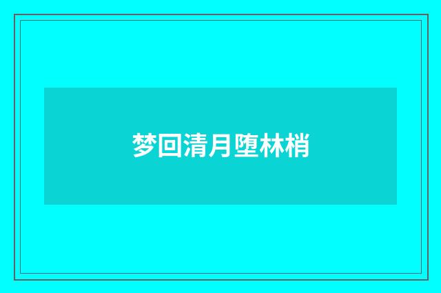 梦回清月堕林梢