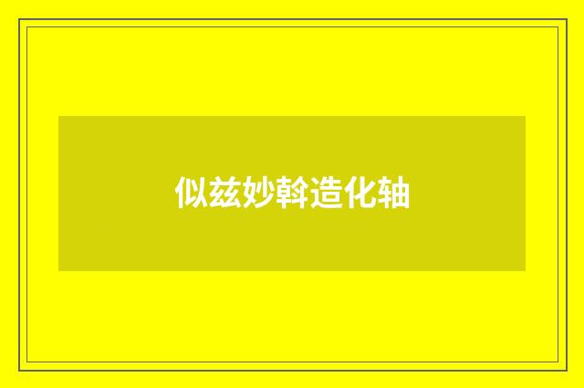 似兹妙斡造化轴