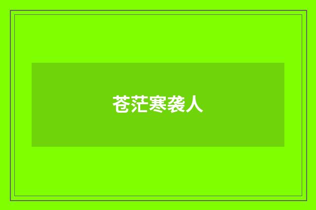 苍茫寒袭人