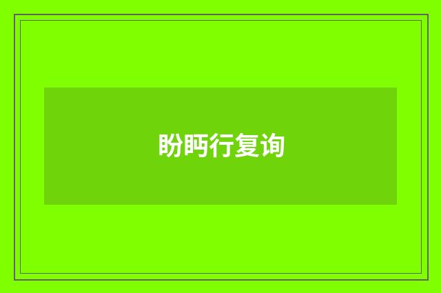 盼眄行复询
