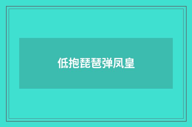 低抱琵琶弹凤皇