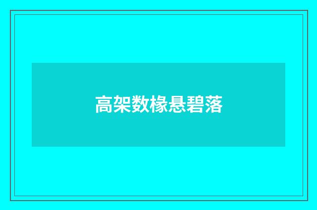 高架数椽悬碧落
