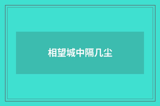相望城中隔几尘
