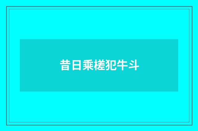 昔日乘槎犯牛斗