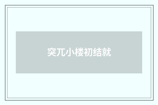突兀小楼初结就