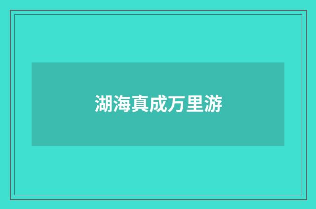 湖海真成万里游