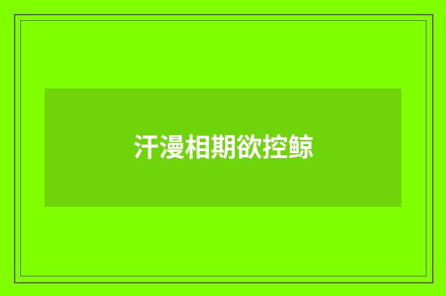 汗漫相期欲控鲸