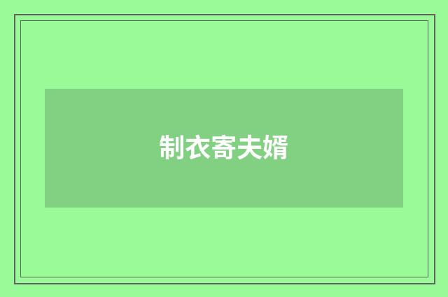 制衣寄夫婿