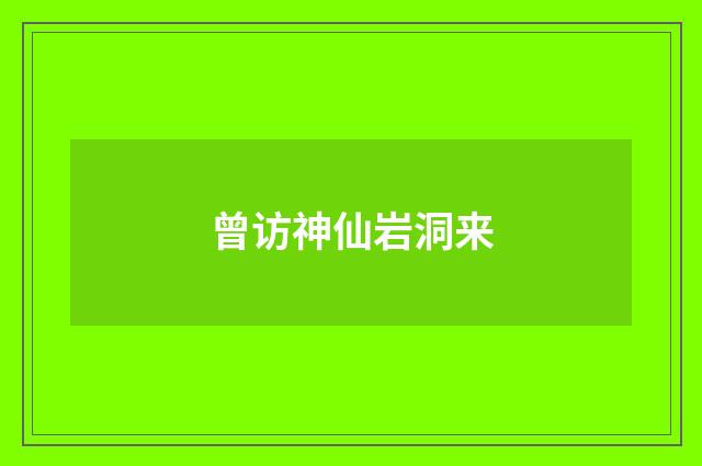 曾访神仙岩洞来