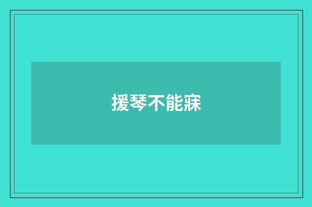 援琴不能寐