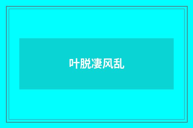 叶脱凄风乱