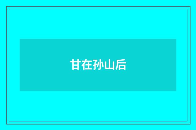 甘在孙山后