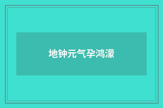 地钟元气孕鸿濛