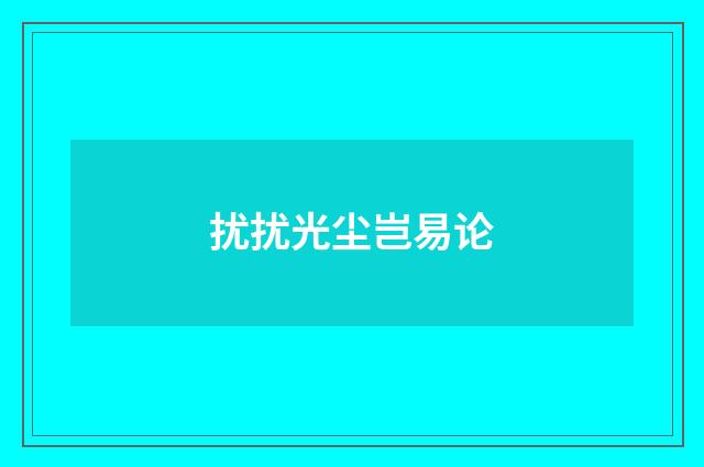 扰扰光尘岂易论