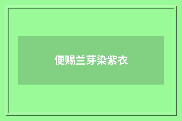 便赐兰芽染紫衣