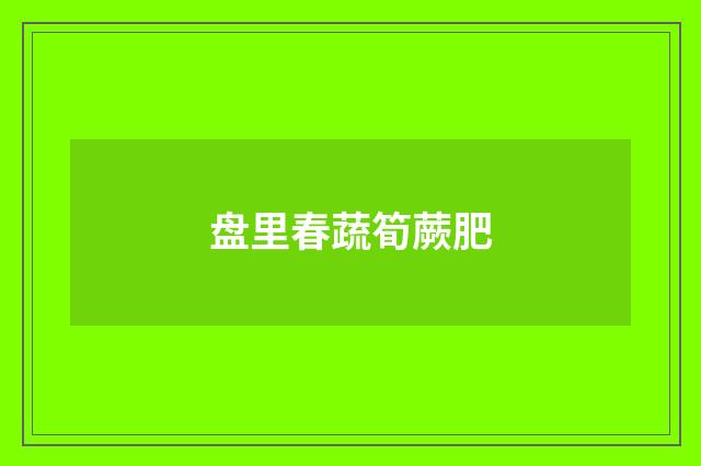 盘里春蔬筍蕨肥