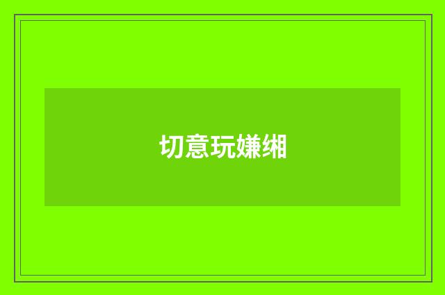 切意玩嫌缃
