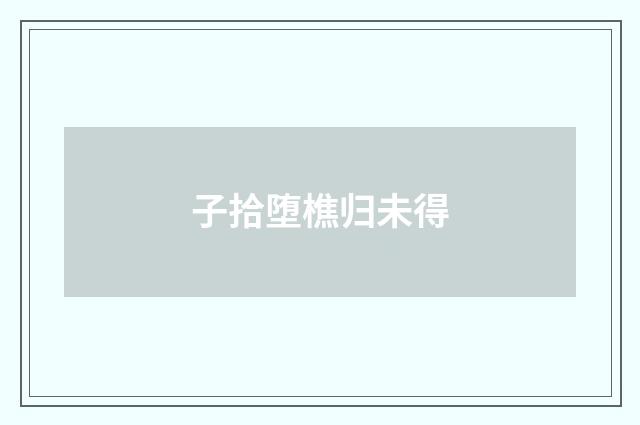 子拾堕樵归未得