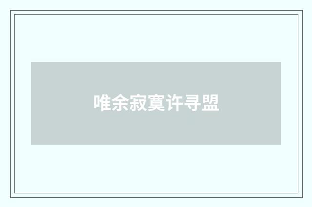 唯余寂寞许寻盟