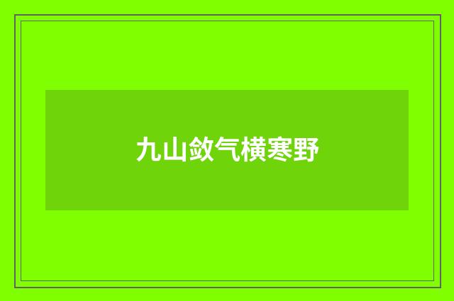 九山敛气横寒野