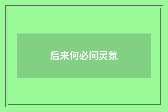 后来何必问灵氛