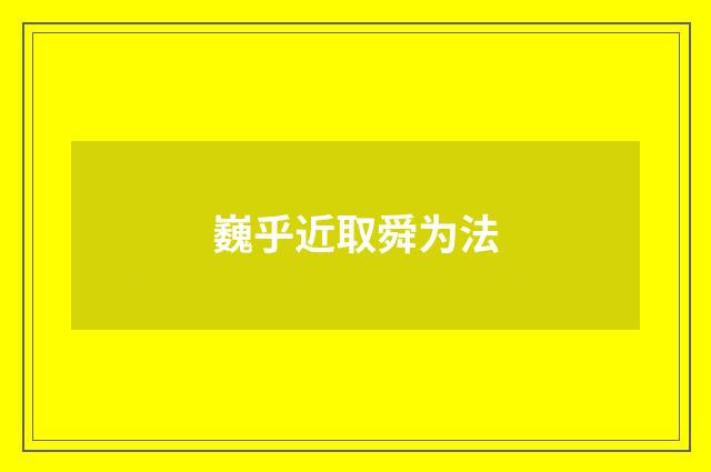 巍乎近取舜为法