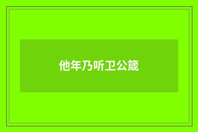 他年乃听卫公箴