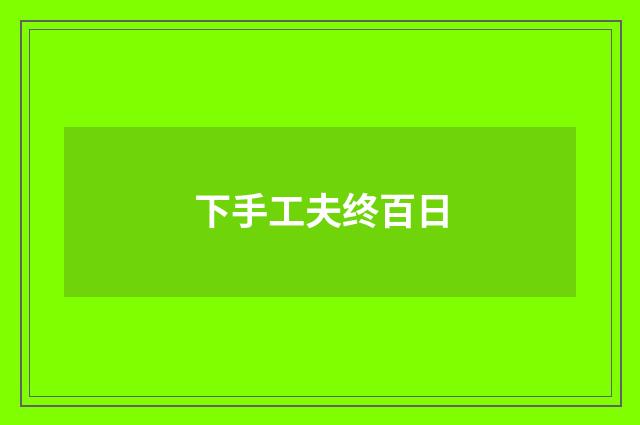 下手工夫终百日