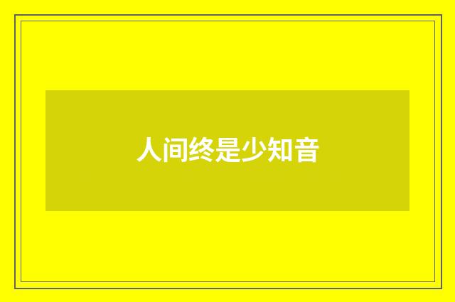 人间终是少知音