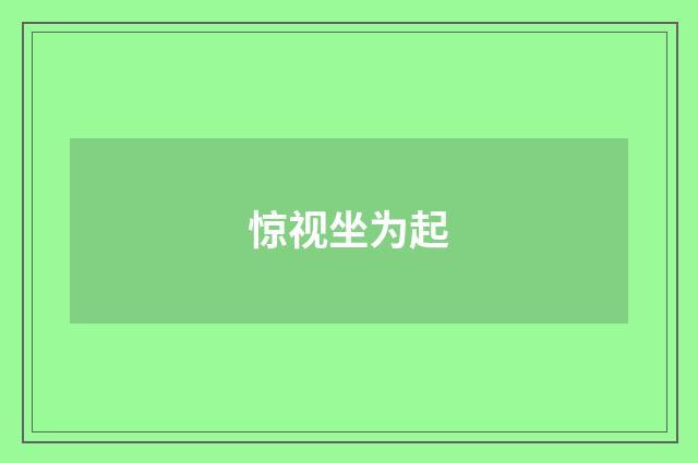 惊视坐为起