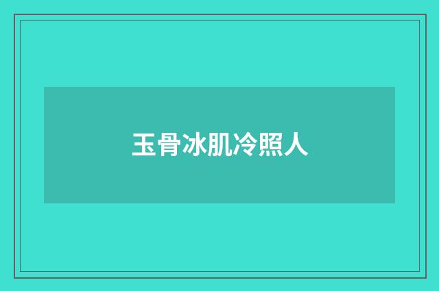 玉骨冰肌冷照人
