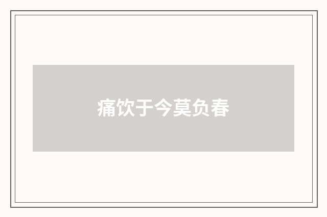 痛饮于今莫负春
