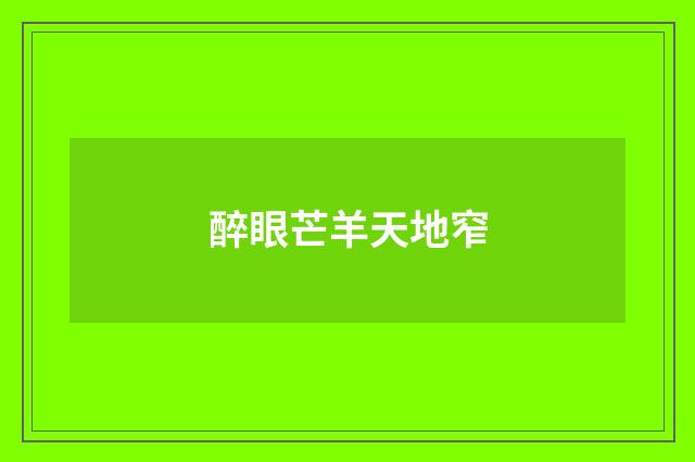 醉眼芒羊天地窄
