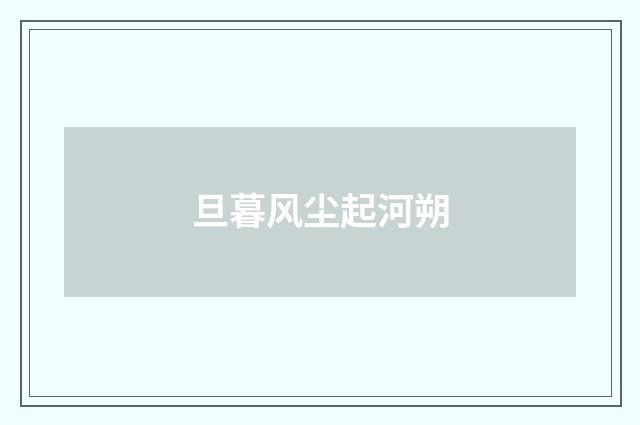 旦暮风尘起河朔