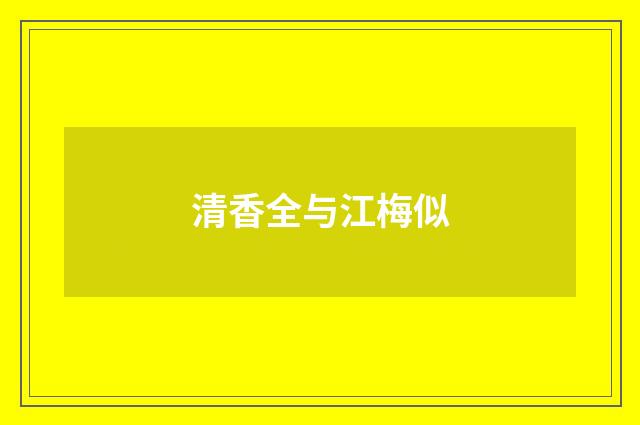 清香全与江梅似
